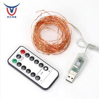 Guirlande lumineuse de câble en cuivre Usb télécommandée 8 caractéristiques lumières d'étoile de basse tension décoration de Noël guirlande lumineuse LED