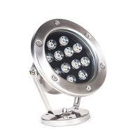 Luz Subacuática LED RGB de Acero Inoxidable de 9w con Cambio de Color Multicolor, 12v DC, para Acuarios y Piscinas