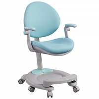 Chaise d'étude pour enfants réglable en hauteur, siège pivotant en plastique, dossier inclinable manuel, base ronde pour la maison et l'école