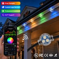 Lumière extérieure permanente à pixels RGB programmables Ismart, décoration de gouttières de Noël, certifiée UL, étanche IP68, lumière ponctuelle LED