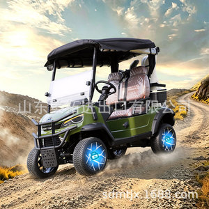 Carrito de golf Maytop de 4 ruedas, eléctrico, con doble motor, batería de litio recargable, duradero para uso en exteriores. - Product Image 1