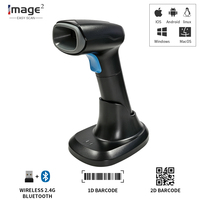Escáner de Códigos de Barras 2D Inalámbrico con Módulo PDF417, Base de Carga USB, Compatible con USB, para Tiendas de Conveniencia y Supermercados