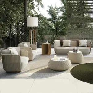 Ensemble de meubles Canapés de jardin Mobilier d'extérieur en rotin Ensemble de meubles de patio Canapé moderne Offre spéciale Extérieur en plastique rotin