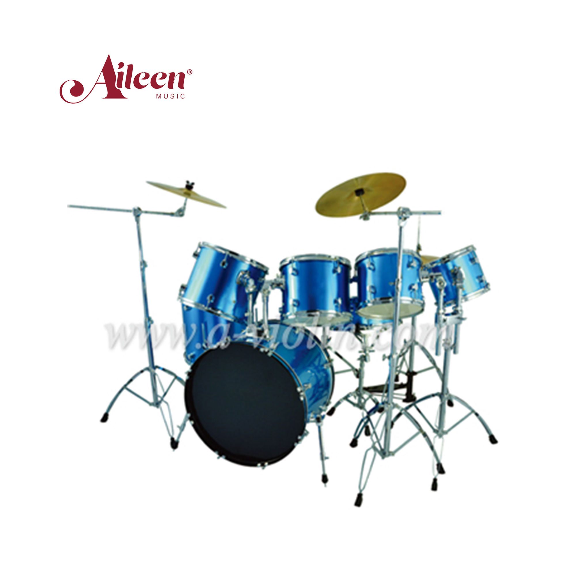 Full 7 Piece Jazz Drum Set Kit - Blue DSET-310, Including Bass