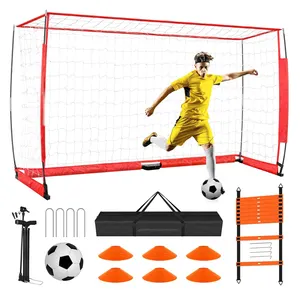 12x6 FT Soccer Goals for Backyard, Soccer Goal Training Equipment, Collapsible Metal Base Soccer Net Set for Kids Adults