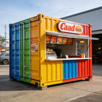 Unité Commerciale Modulaire Extérieure Extensible Préfabriquée Moderne Étanche en Panneaux Sandwich d'Acier Respirants à Installation Rapide pour Rue et Parc