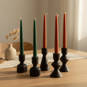 Lot en gros de bougies coniques haut de gamme pour Halloween et Noël, mélange de cire de paraffine et de soja, coulé à la main, pour une combustion propre, sans gouttes et sans fumée - Product Image 1