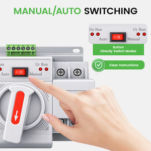 Commutateur de transfert automatique double alimentation, inverseur automatique 63A 100A 125A 2P 4P AC 110V/220V ATS pour générateur de secours, classe CB - Product Image 2