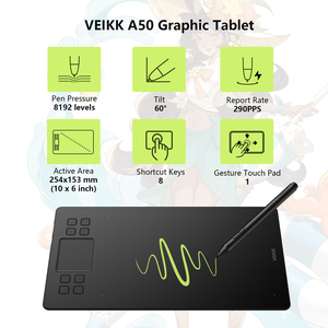 <span class=keywords><strong>Tablette</strong></span> graphique à dessin ODM OEM VEIKK A50 avec stylet <span class=keywords><strong>pour</strong></span> débutants et artistes - Product Image 2