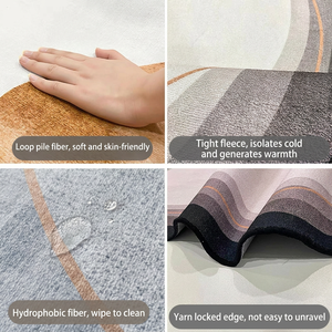 Alfombra de Poliéster Lavable a Máquina, Antideslizante, Rectangular, Gris, de Estilo Nórdico y Lujo Ligero, con Patrón Geométrico, Marca EiffelHome - Product Image 5
