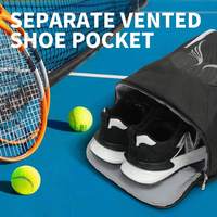 Sac de pickleball professionnel personnalisé en usine, imperméable et respirant, grand format, avec compartiment séparé pour chaussures, sac de tennis