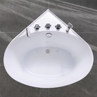 Baignoire autoportante ovale de luxe moderne en acrylique japonais, écologique, avec jets de bain