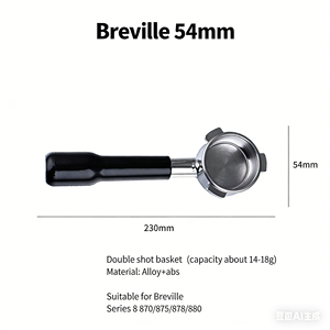 Kaffeemaschinen-Modifikation: Bodenloser Siebträger 54/58mm aus Edelstahl 304 mit dreieckigem Holz-Kunststoff-Griff für <span class=keywords><strong>Bre</strong></span> - Product Image 5