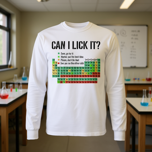 Puis-je le lécher ? T-shirt à manches longues avec tableau périodique des éléments chimiques - Product Image 3
