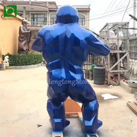 Statue de gorille décorative d'extérieur en résine et fibre de verre, faite à la main