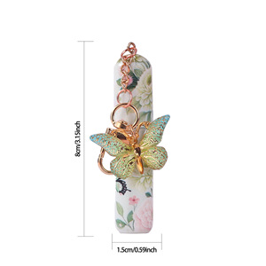 Cute Butterfly Floral Mini <b>Perfume</b> <b>Bottle</b> Spray Pendant Refillable <b>5ml</b> Travel Fragrance Atomizer Breathable UV Printed Rose Gold - Product Image 5