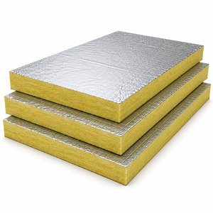 Panneau de laine de verre avec revêtement en aluminium de 50 mm, 48 kg/m³, ignifuge A1, matériau de construction pour l'isolation des toitures - Product Image 1
