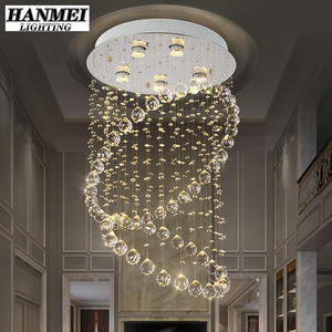 <b>Modern</b> Luxury Crystal Rain Drop Chandelier <b>Ceiling</b> & Flush Mounted Pendant <b>Light</b> Warm White Middle Size Living Room HM-LF-8030 M - Product Image 1