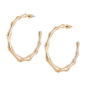2025 populaire nouvelle haute qualité Fine mode nouveaux bijoux de mode 18k plaqué or bambou Joint polyvalent os grand cerceau boucles d'oreilles - Product Image 1