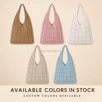 Sac fourre-tout bleu en maille ajourée, texture losanges, sac à bandoulière souple, décontracté, pour le shopping et la plage, crochet, logo personnalisé, vente en gros, OEM