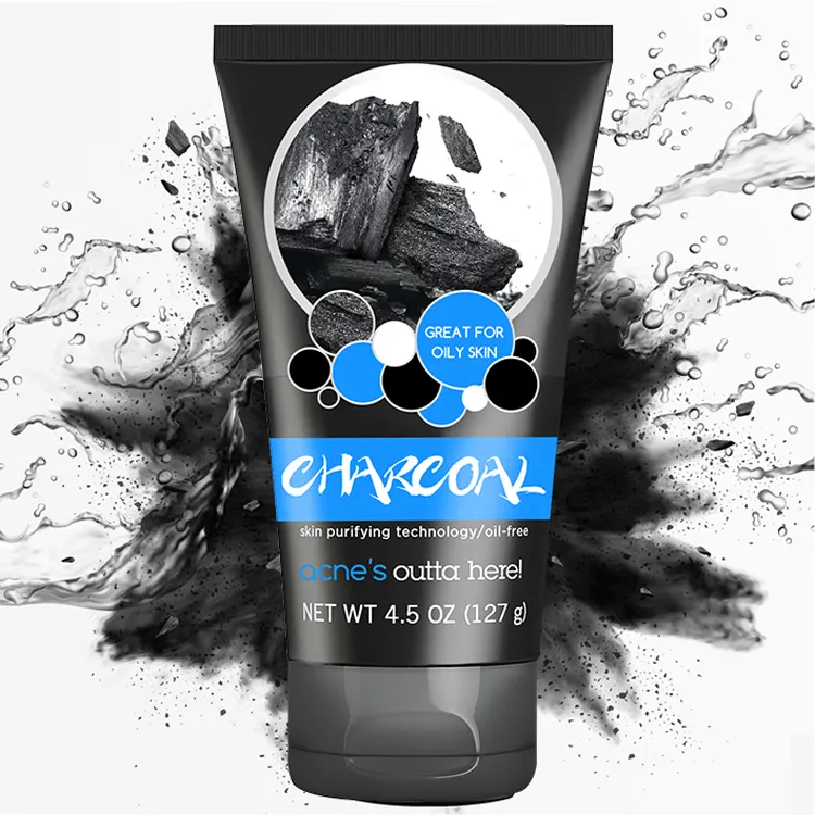 Personalización de fábrica para hombre limpieza facial exfoliante con carbón y eliminar cicatrices de acné hombres cara carbón lavado facial