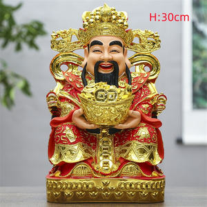 تمثال إله صيني للبيع بالجملة من الراتنج والألياف الزجاجية طلاء ملون باللون الأحمر معطف تماثيل بودا - Product Image 5