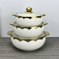 Marmite à Soupe en Céramique de Luxe Grande Taille pour Cuisine Domestique 2024, avec Couvercle en Verre