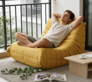 High Quality Compressed Modular <b>Bean</b> <b>Bag</b> Soft Fabric Upholstery Ergonomic Lazy Lounge <b>Chair</b> - Product Image 4