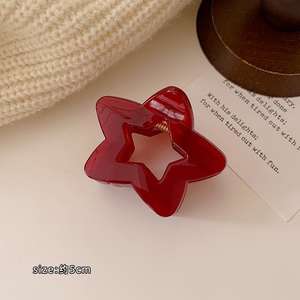 Pince à cheveux de luxe en acrylique pour femme, motif griffe de requin, pentagramme, grande étoile, accessoires capillaires - Product Image 6