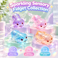 Jouet Squishy Pailleté Personnalisé OEM ODM Vente en Gros Balles Mochi Souples en TPR à Presser en Vrac pour Cadeaux de Fête et Prix Nouveauté de Carnaval