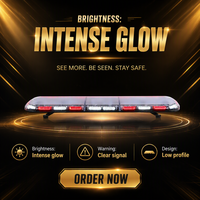 Barre lumineuse pleine grandeur pour véhicules d'urgence, clignotant en option, barre lumineuse d'avertissement pour camion de pompiers