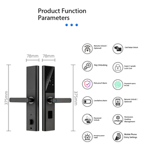 Cerradura Inteligente para Apartamentos y Hoteles - 7 Métodos de Desbloqueo, Timbre Integrado, Compatible con Tuya, Aplicación para Puerta de Madera, Aluminio de Aviación de 360 mm - Product Image 3