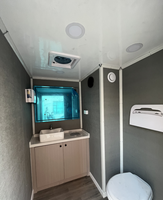 Remorque de toilettes portables, toilettes mobiles préfabriquées pour l'extérieur, camion-remorque de toilettes écologiques et durables