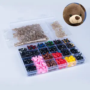 Kit Fai-da-te 24 Griglie con 1040 Pezzi Colorati di Occhi e Nasini di Sicurezza in Plastica con Rondelle per Orsetti, Bambole Morbide e Modellini Giocattolo - Product Image 1
