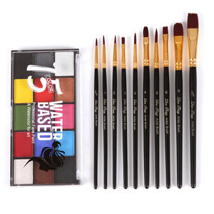 Nouvelle peinture corporelle et faciale à base d'huile non toxique 15 couleurs avec pinceau pour maquillage de fête, Halloween, festival, cosplay - Product Image 1