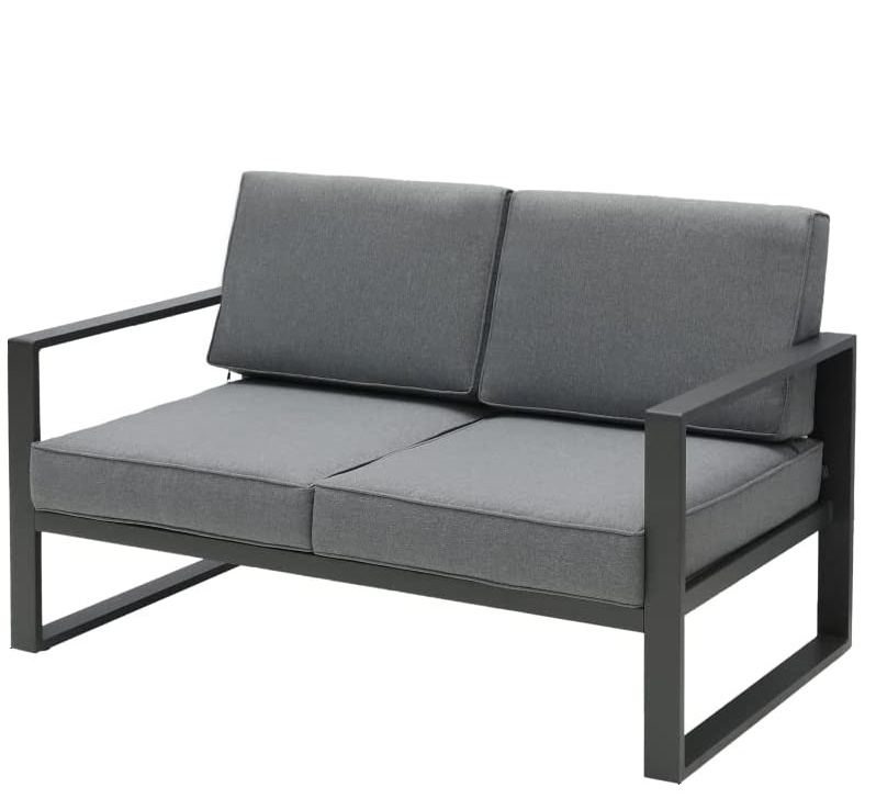 Đồ Nội Thất Sân Trong Ghế Sofa Ngoài Trời Bằng Nhôm, Ghế Sofa Sân Trong Mọi Thời Tiết Ghế Kim Loại Hiện Đại Có Đệm Chống Nước Có Thể Tháo Rời