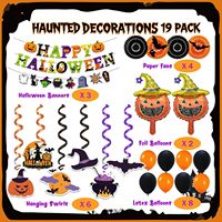 Ensemble de ballons et guirlandes en papier pour Halloween, spirales pour la décoration de fête en intérieur, lot de 23 décorations d'Halloween pour les fêtes