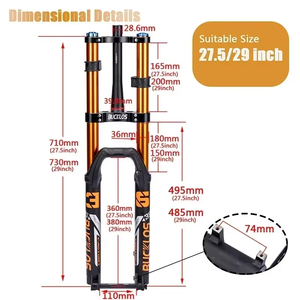 27.5/29 "<span class=keywords><strong>MTB</strong></span> xuống dốc không khí treo ngã ba 180mm du lịch xe đạp leo núi ngã ba cho 15*110mm XC/AM/DH tăng xe đạp ngã ba - Product Image 4
