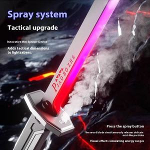 Jongens verjaardagscadeau plastic Sparkblade zwaard speelgoed realistisch rook multicolor led lichtzwaard met schede en schitterend vonkeffect - Product Image 3