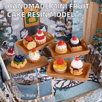 Modèle de dessert miniature 3D en résine fait main, réplique irrégulière de gâteau alimentaire, artisanat artistique pour maison de poupée, décoration DIY, cadeau de Noël et de fêtes