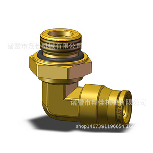Dot Push In Male Swivel 45 Degree Elbow Brass Fitting Metric Threaded Rotary Elbow 6.35 Mm Inlet BSP - Product Image 3