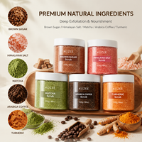 Individuelles Logo Bio-Natürliches Exfolierendes Himalaya-Salz Arabica-Kaffee Brauner Zucker Matcha Kurkuma Körperpeeling