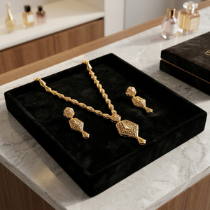 Collares de Oro Laminado de 14K, 18K, 24K al por Mayor, Conjunto de Joyería Turca Moderna, Joyería de Moda, Conjunto de Joyería de Lujo de Latón Dorado - Product Image 3