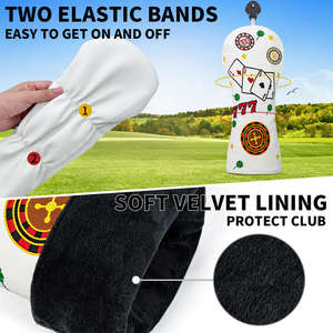 Housse de tête de club de golf en cuir PU de haute qualité, personnalisée, nouveau style, pour fairway woods - Product Image 3