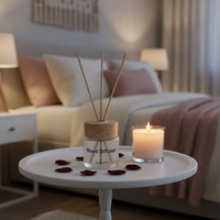 Diffuseur à roseaux personnalisé en verre dépoli blanc 120 ml avec couvercle en bois naturel, bouteille d'huile parfumée, décoration d'intérieur, vente en gros