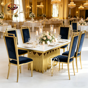 Juego de Mesa y Sillas de Comedor Rectangular Moderno de Acero Inoxidable, Elegante, para Hogar, Hotel y Uso en Exteriores, Personalizable - Product Image 1