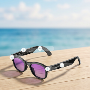 Gafas Inteligentes MoreWakes con Marco Negro, Lentes Púrpuras, Control Táctil, Llamadas Telefónicas con Micrófono, Carga Tipo C - Product Image 1