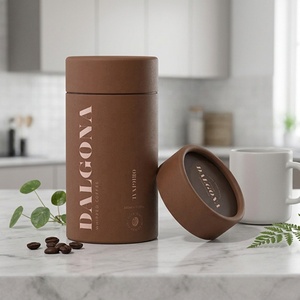 Tube en papier kraft écologique de qualité alimentaire sur mesure, hermétique, pour l'emballage de café, de thé et de grains de café - Product Image 1