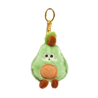 Porte-clés en peluche douce et moelleuse en forme d'avocat vert