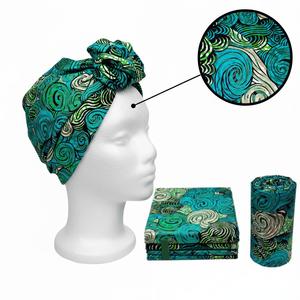 Tissu Ankara Wax Dynamique Bleu Vert Haut de Gamme <span class=keywords><strong>en</strong></span> Batik Africain 100% Coton <span class=keywords><strong>Satin</strong></span>é avec une Brillance Unique et une Sensation Soyeuse - Product Image 4
